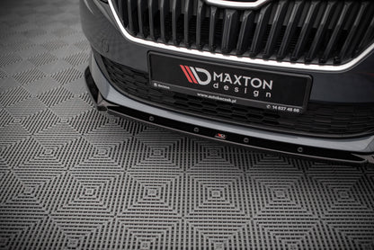 Front Ansatz für Skoda Fabia Mk3 Facelift schwarz Hochglanz