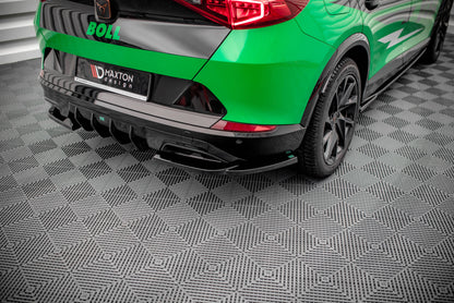 Heck Ansatz Flaps Diffusor V.2 für Cupra Formentor schwarz Hochglanz