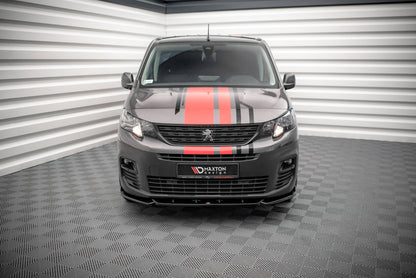 Front Ansatz für Peugeot Partner Mk3 schwarz Hochglanz