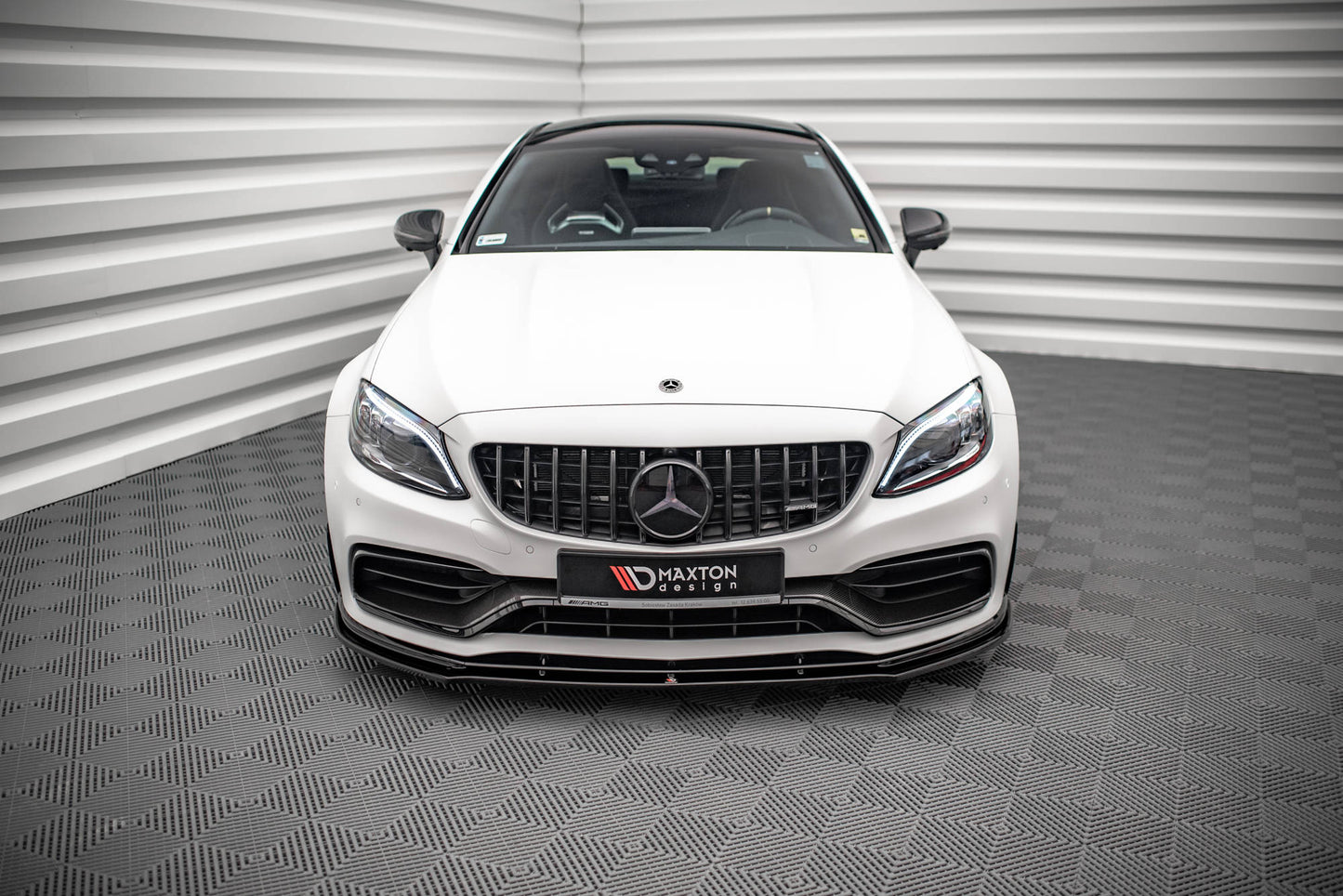 Front Ansatz V.1 für Mercedes-AMG C63 Coupe C205 Facelift schwarz Hochglanz
