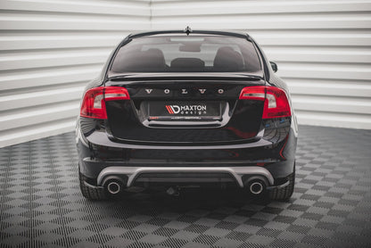 Heck Ansatz Flaps Diffusor für Volvo S60 R-Design Mk2 Carbon Look