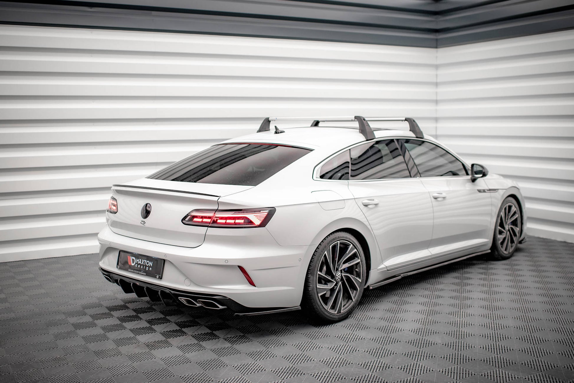 Diffusor Heck Ansatz für Volkswagen Arteon R Carbon Look