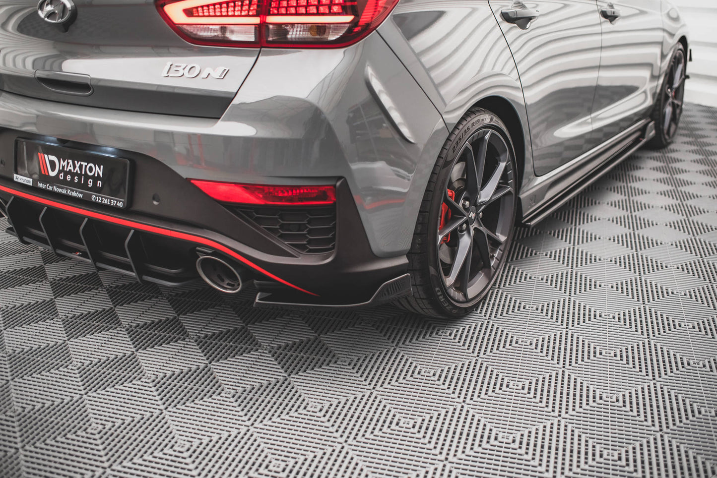 Heck Ansatz Flaps Diffusor V.3 für Hyundai I30 N Hatchback Mk3 Facelift Carbon Look
