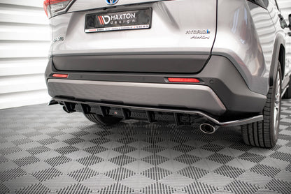 Mittlerer Diffusor Heck Ansatz DTM Look für Toyota RAV4 Mk5 schwarz Hochglanz