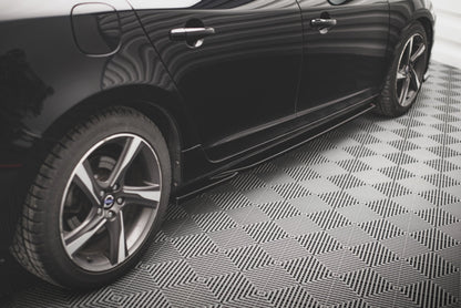 Seitenschweller Ansatz für Volvo S60 R-Design Mk2 schwarz matt