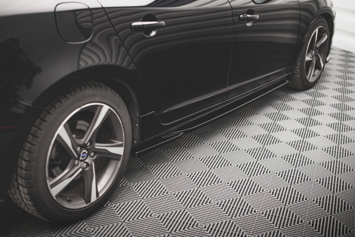 Seitenschweller Ansatz für Volvo S60 R-Design Mk2 Carbon Look