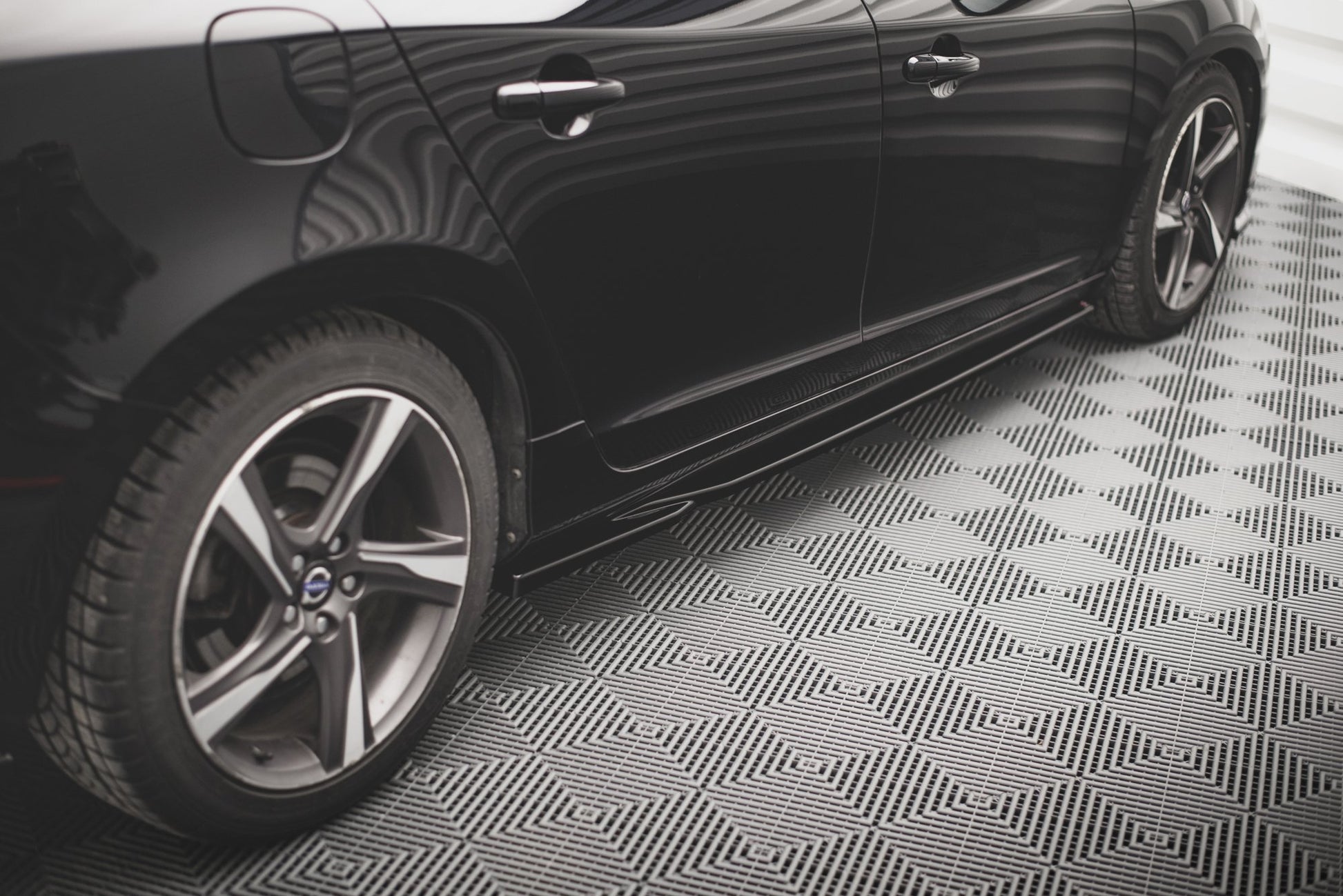 Seitenschweller Ansatz für Volvo S60 R-Design Mk2 Carbon Look