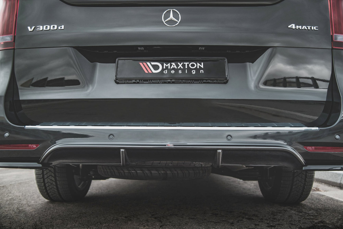 Diffusor Heck Ansatz für Mercedes-Benz V-Klasse AMG-Line W447 Facelift schwarz matt