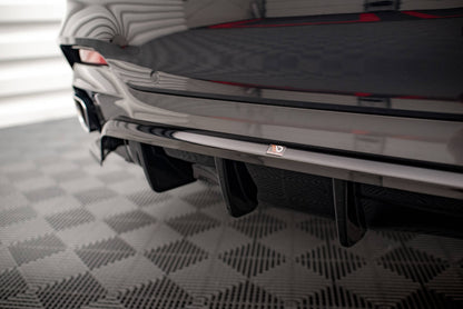 Mittlerer Diffusor Heck Ansatz DTM Look für BMW X6 M-Paket F16 schwarz Hochglanz