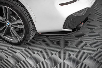 Heck Ansatz Flaps Diffusor für BMW X1 M-Paket F48 Carbon Look