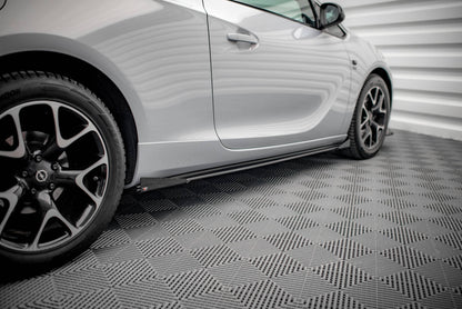 Street Pro Seitenschweller Ansatz für + Flaps Opel Astra GTC OPC-Line J schwarz Hochglanz