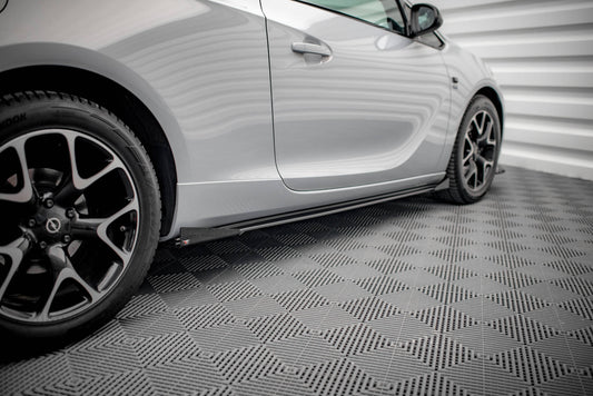 Street Pro Seitenschweller Ansatz für + Flaps Opel Astra GTC OPC-Line J schwarz Hochglanz