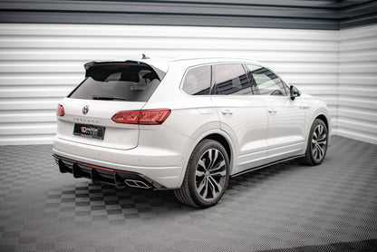 Heck Ansatz Flaps Diffusor für Volkswagen Touareg R-line Mk3 schwarz Hochglanz