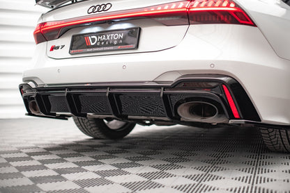 Diffusor Heck Ansatz für Audi RS6 C8 / RS7 C8 schwarz Hochglanz