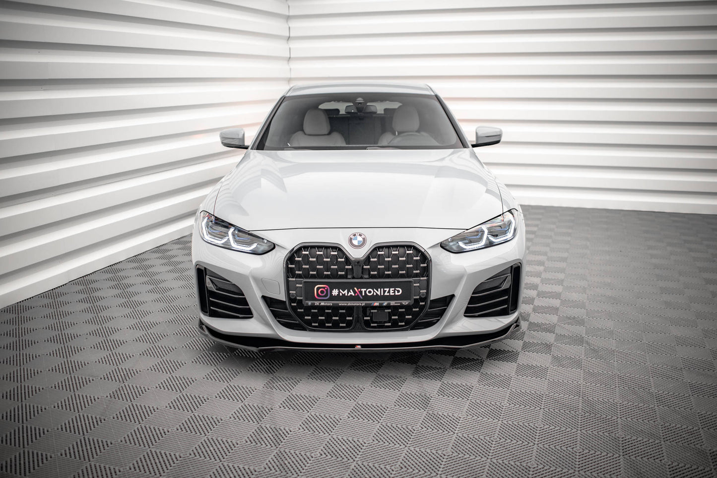 Front Ansatz V.1 für BMW 4er Gran Coupe M-Paket G26 schwarz Hochglanz