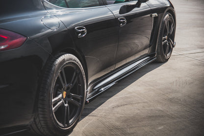 Seitenschweller Ansatz für V.1 für Porsche Panamera Turbo 970 Facelift schwarz matt