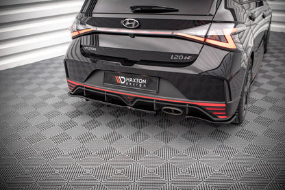 Mittlerer Diffusor Heck Ansatz DTM Look für Hyundai I20 N Mk3 schwarz Hochglanz