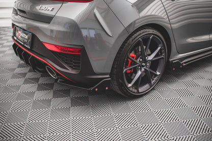 Heck Ansatz Flaps Diffusor +Flaps für V.1 Hyundai I30 N Hatchback Mk3 Facelift