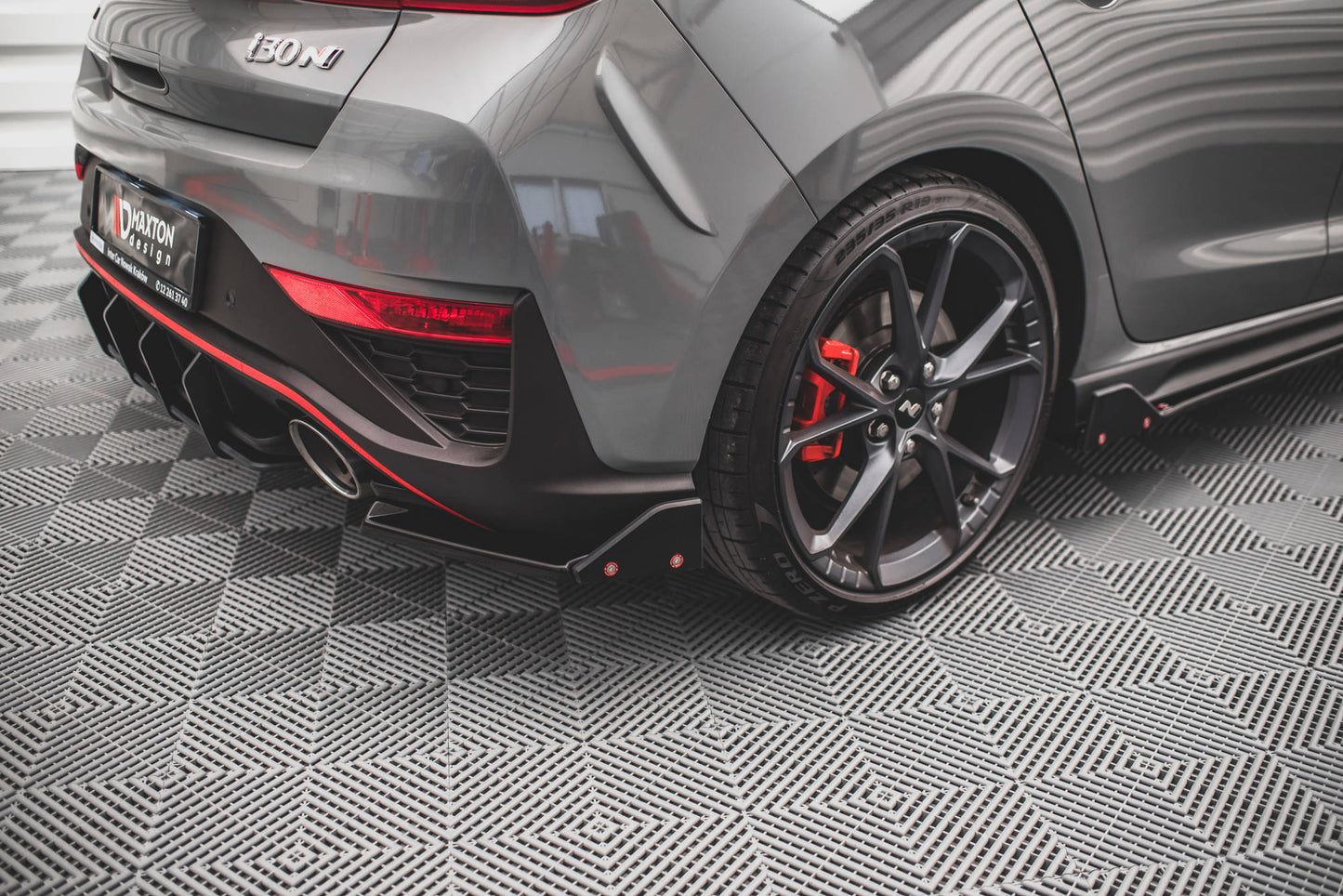 Heck Ansatz Flaps Diffusor +Flaps für V.1 Hyundai I30 N Hatchback Mk3 Facelift