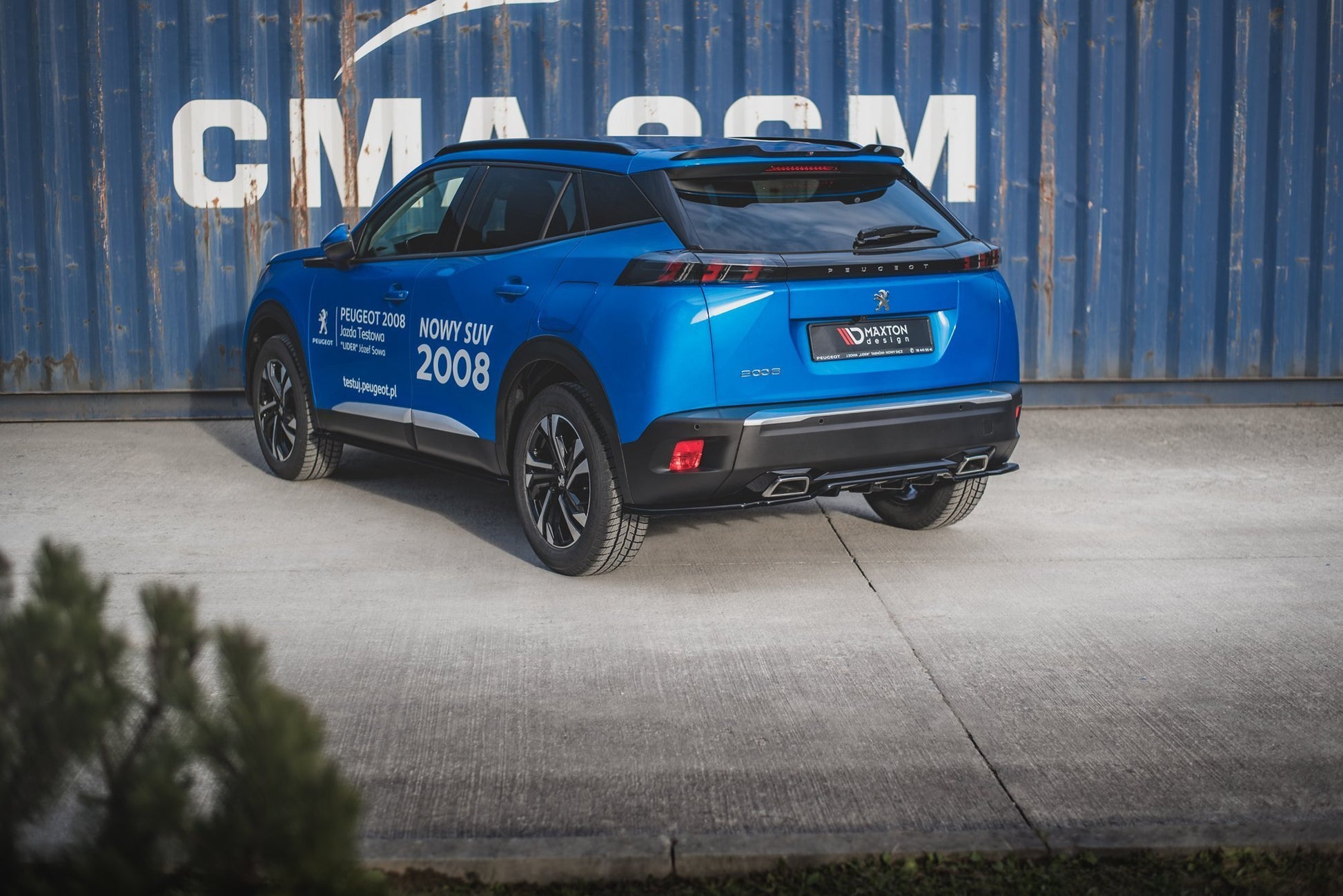 Mittlerer Diffusor Heck Ansatz DTM Look für Peugeot 2008 Mk2 schwarz matt