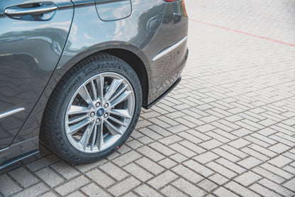 Heck Ansatz Flaps Diffusor für Ford Mondeo Vignale Mk5 Facelift schwarz matt