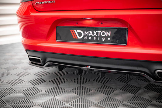 Mittlerer Diffusor Heck Ansatz DTM Look für Dodge Charger RT Mk7 Facelift schwarz matt