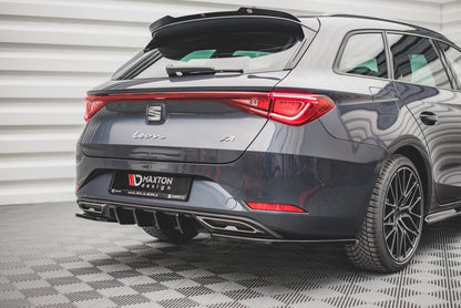 Heck Ansatz Flaps Diffusor für Seat Leon FR ST Mk4 Carbon Look