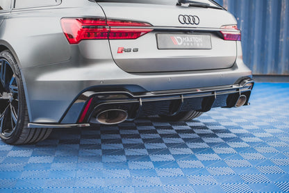 Diffusor Heck Ansatz für Audi RS6 C8 / RS7 C8 schwarz Hochglanz