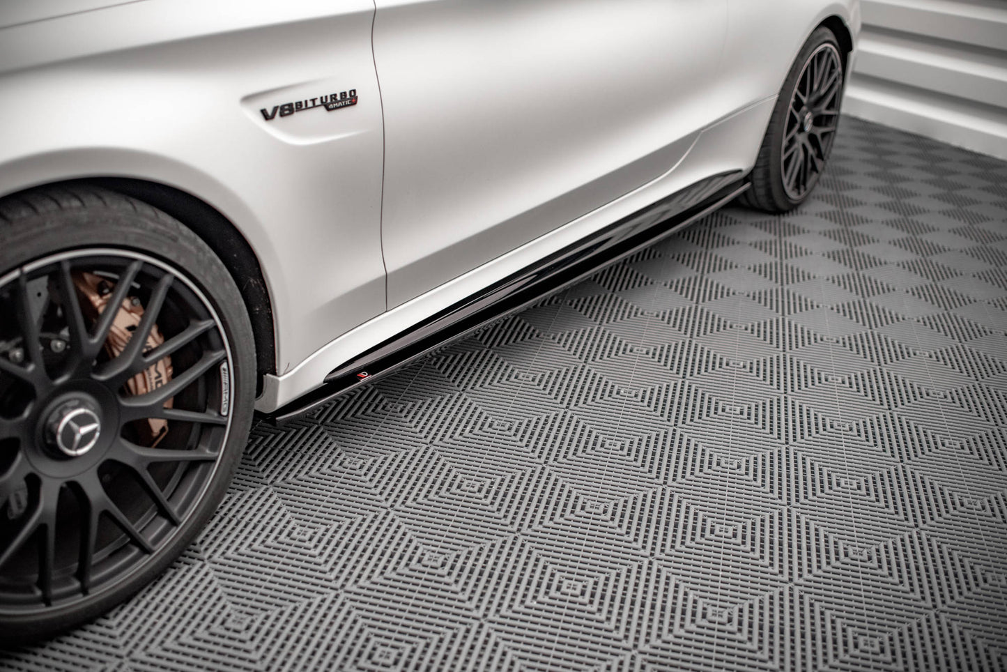 Seitenschweller Ansatz für V.1 für Mercedes-AMG C 63 AMG Coupe C205 Facelift Carbon Look