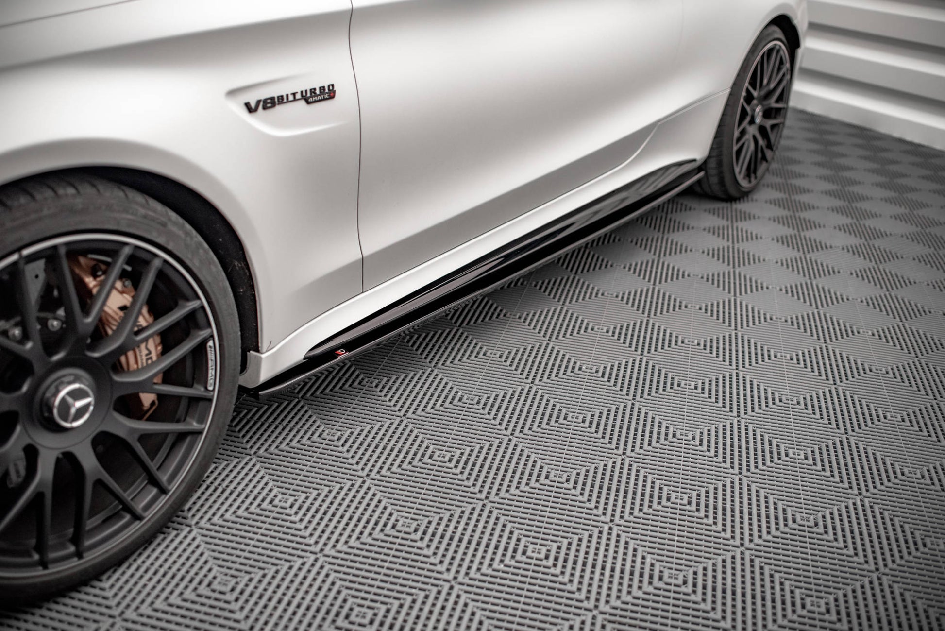 Seitenschweller Ansatz für V.1 für Mercedes-AMG C 63 AMG Coupe C205 Facelift Carbon Look