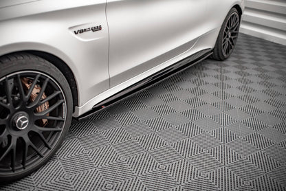 Seitenschweller Ansatz für V.1 für Mercedes-AMG C 63 AMG Coupe C205 Facelift Carbon Look