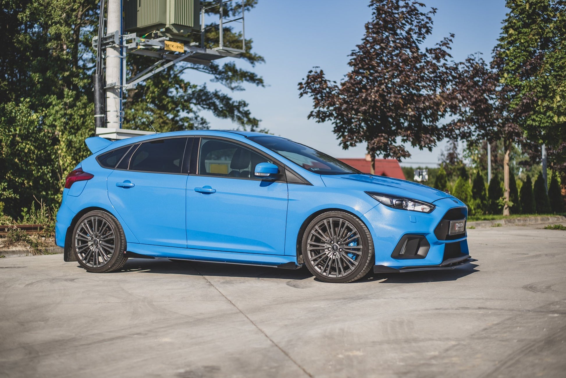 Robuste Racing Seitenschweller Ansatz für für + Flaps Ford Focus RS Mk3 schwarz Hochglanz