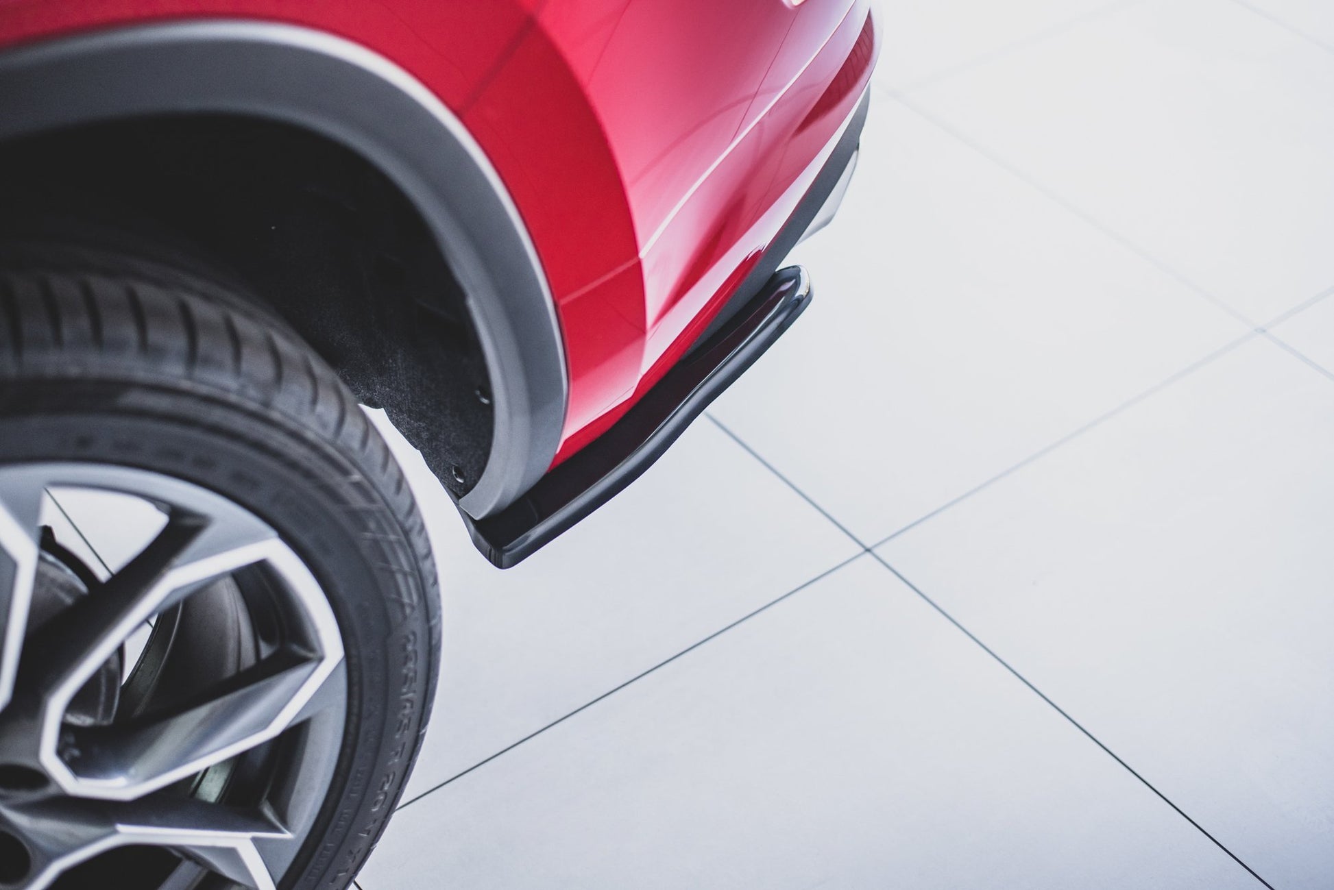 Heck Ansatz Flaps Diffusor für Skoda Kodiaq RS schwarz matt