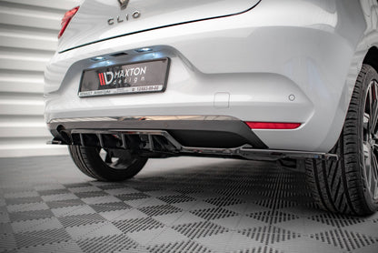 Mittlerer Diffusor Heck Ansatz DTM Look für Renault Clio Mk5 schwarz Hochglanz