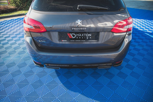 Heck Ansatz Flaps Diffusor für Peugeot 308 SW Mk2 Facelift schwarz Hochglanz