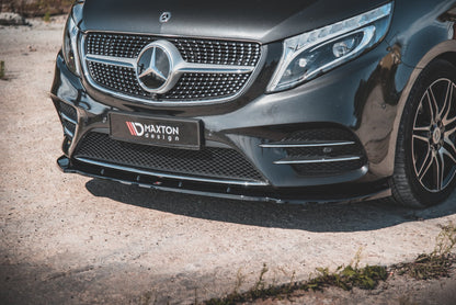 Front Ansatz V.2 für Mercedes-Benz V-Klasse AMG-Line W447 Facelift schwarz Hochglanz