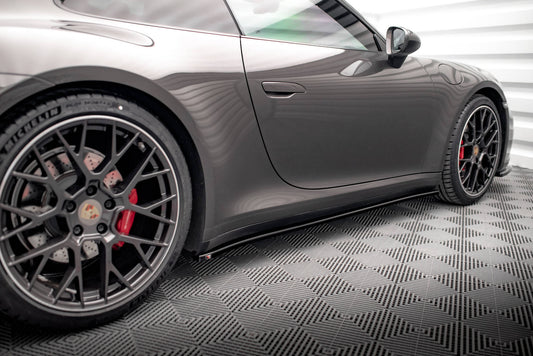 Seitenschweller Ansatz für Porsche 911 Carrera 4S 992 schwarz Hochglanz