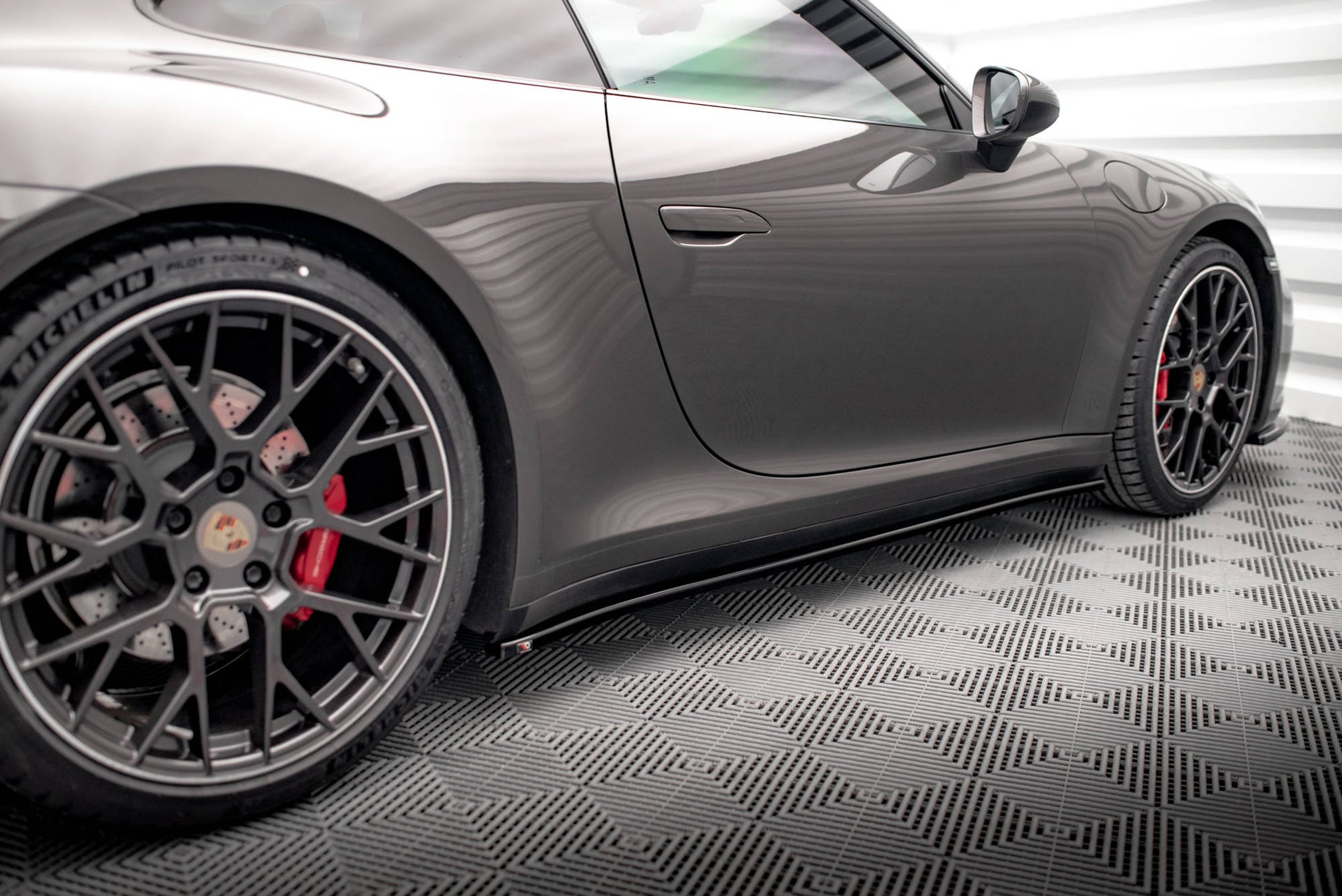 Seitenschweller Ansatz für Porsche 911 Carrera 4S 992 Carbon Look