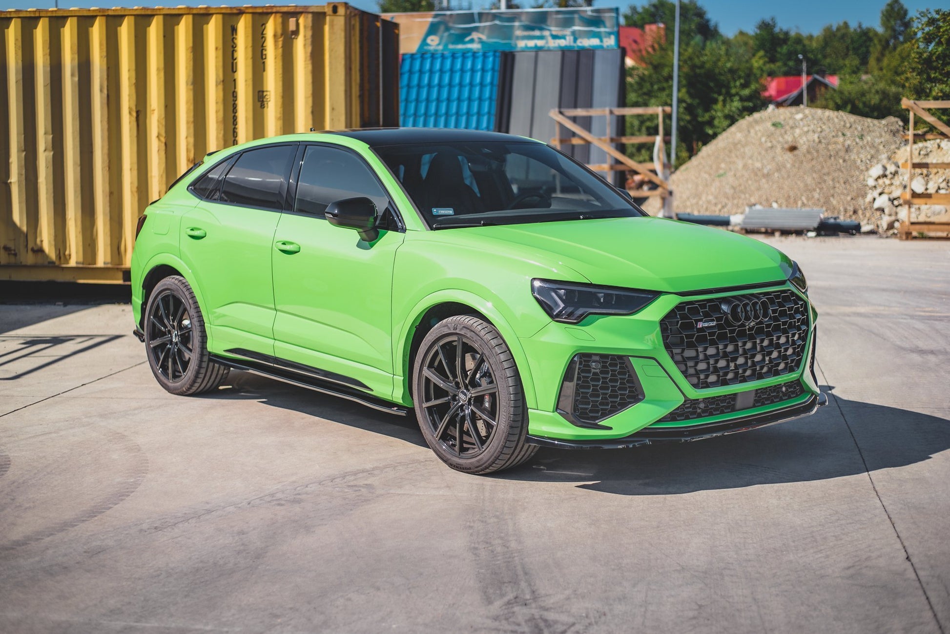 Seitenschweller Ansatz für Audi RSQ3 / Q3 S-Line F3 schwarz matt