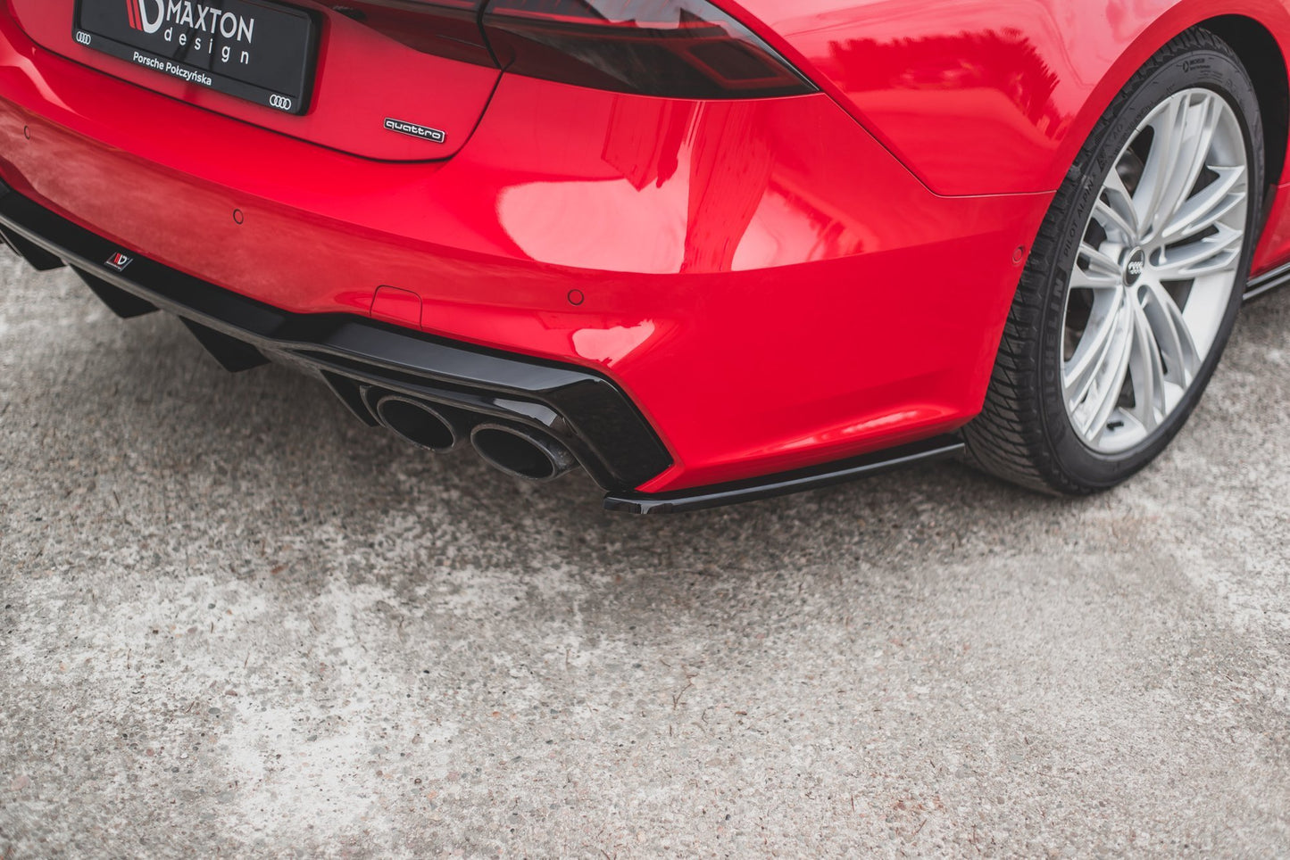 Heck Ansatz Flaps Diffusor für Audi S7 C8 schwarz matt