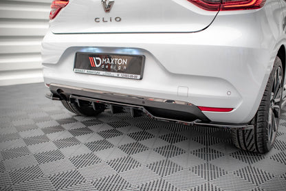 Mittlerer Diffusor Heck Ansatz DTM Look für Renault Clio Mk5 schwarz Hochglanz