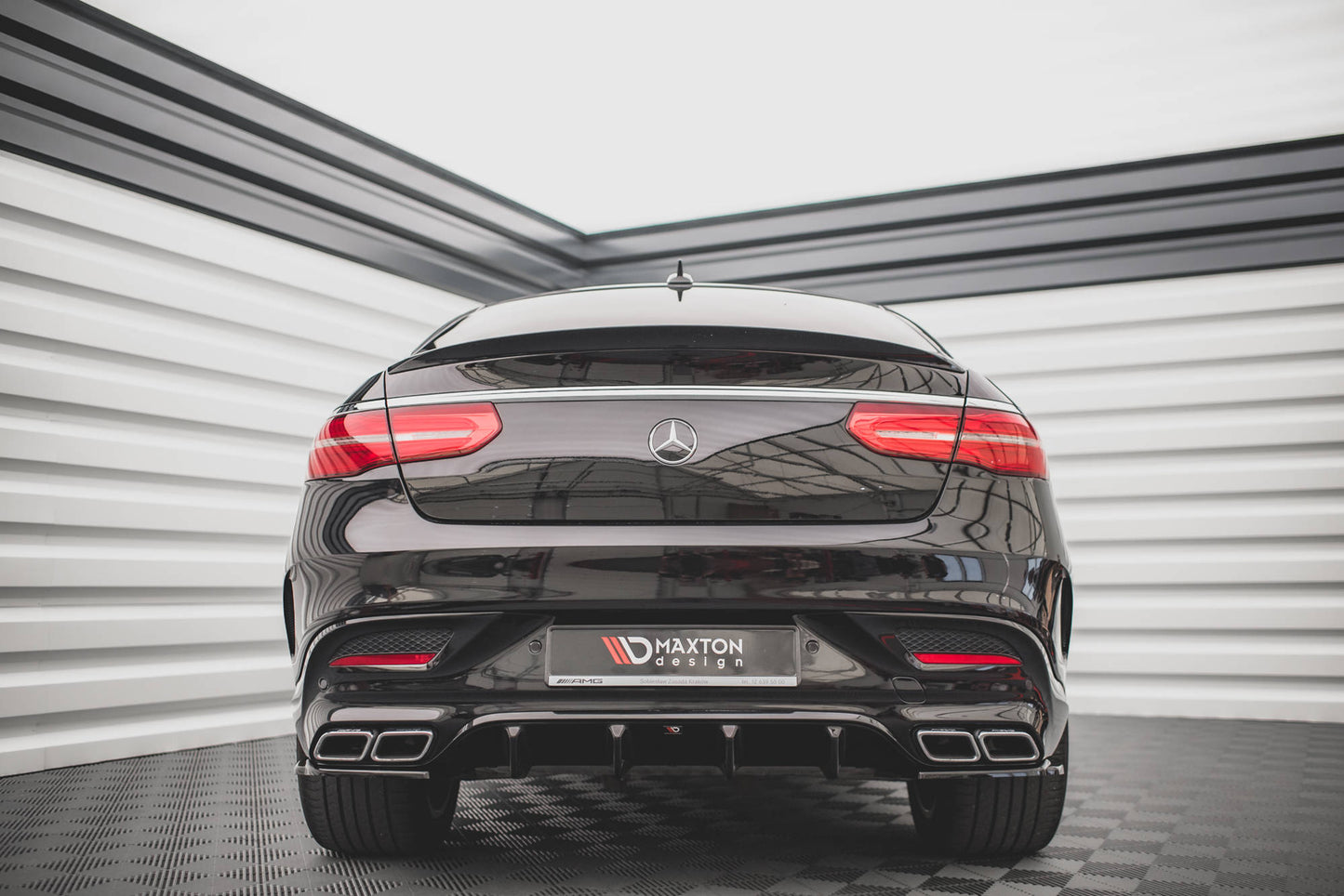 Diffusor Heck Ansatz für Mercedes-Benz GLE Coupe 63 AMG C292 schwarz matt