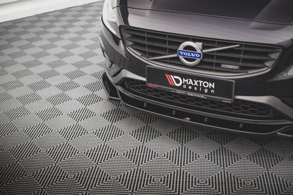 Front Ansatz V.2 für Volvo S60 R-Design Mk2 schwarz Hochglanz