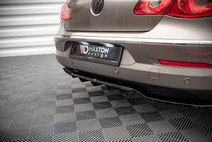 Mittlerer Diffusor Heck Ansatz DTM Look für Volkswagen Passat CC schwarz matt