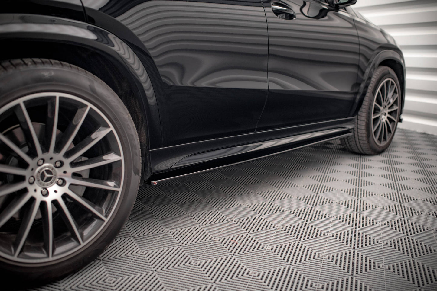 Seitenschweller Ansatz für Mercedes-Benz GLE Coupe AMG-Line C167 schwarz matt