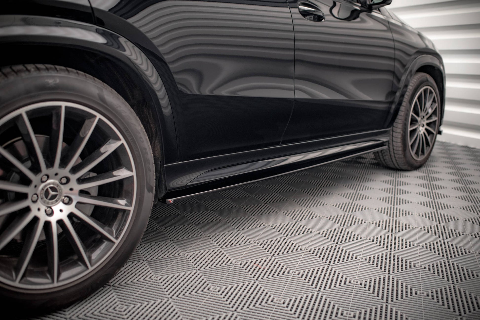 Seitenschweller Ansatz für Mercedes-Benz GLE Coupe AMG-Line C167 schwarz matt