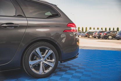 Heck Ansatz Flaps Diffusor V.2 für Peugeot 308 SW Mk2 Facelift schwarz Hochglanz