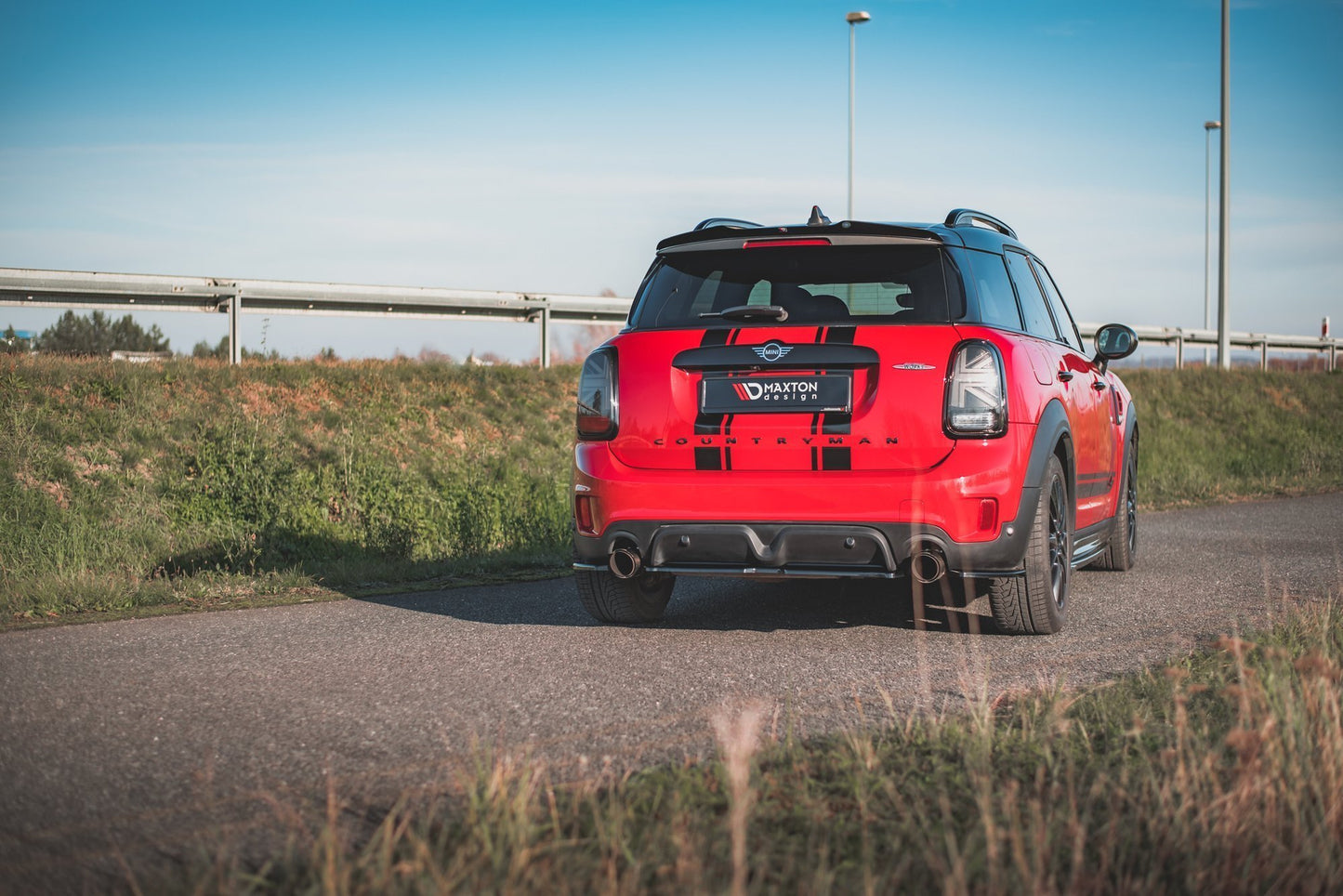 Mittlerer Diffusor Heck Ansatz für Mini Countryman Mk2 F60 JCW schwarz Hochglanz