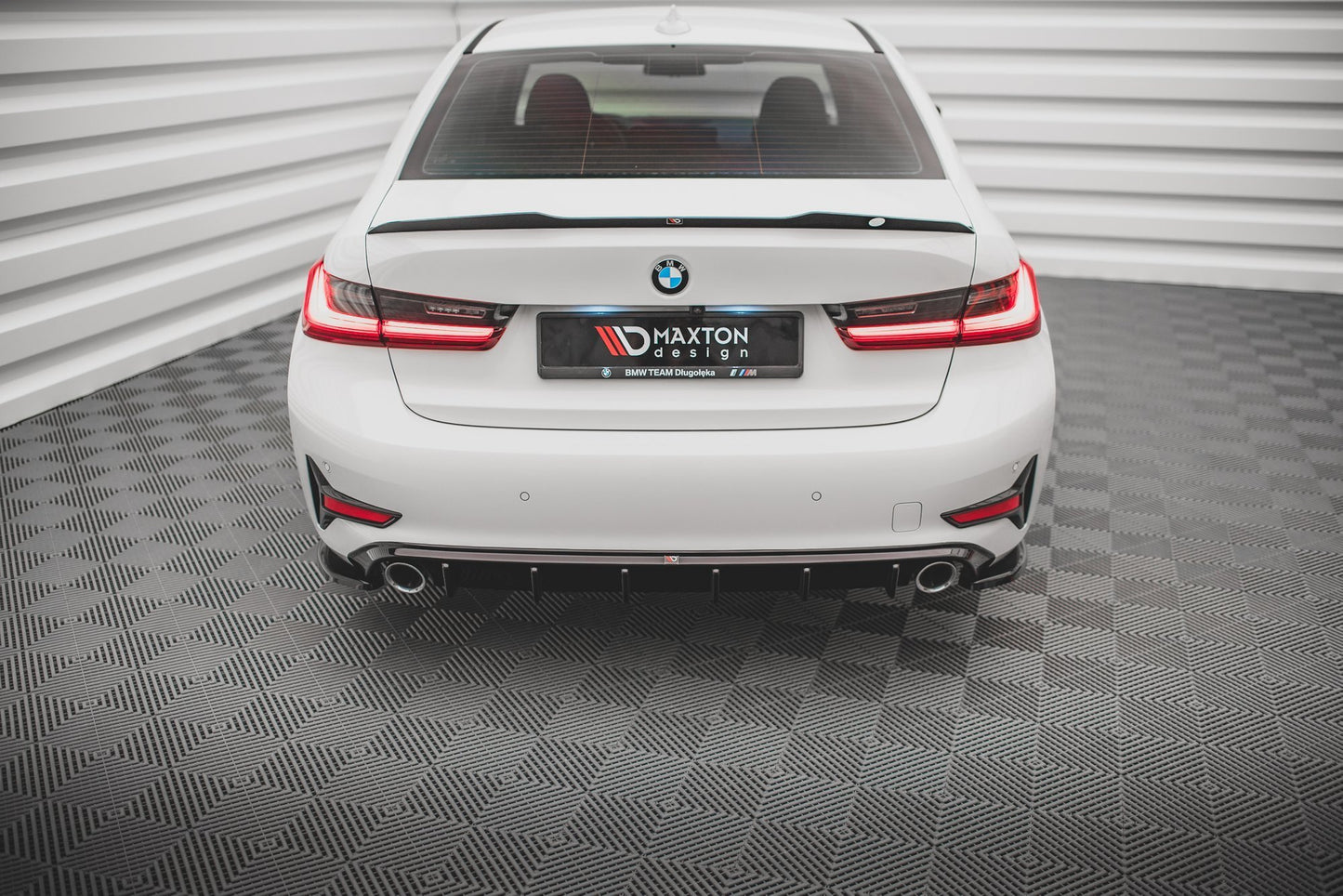 Heck Ansatz Flaps Diffusor für BMW 3er G20 / G21 schwarz matt