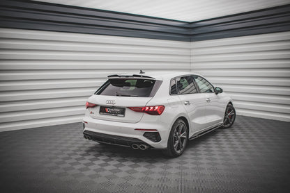Heck Ansatz Flaps Diffusor V.1 für Audi S3 Sportback 8Y Carbon Look